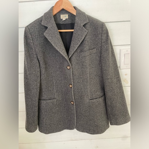 L.L. Bean women’s tweed dress coat 10 petite. Wool cashmere blend - Picture 1 of 6